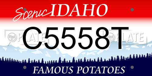 C5558T Idaho License Plate
