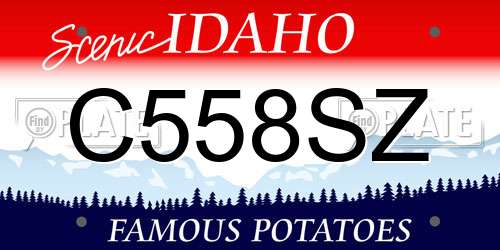 C558SZ Idaho License Plate
