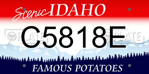 C5818E Idaho License Plate
