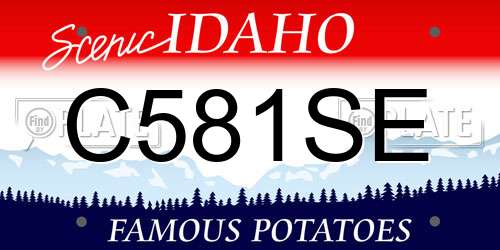 C581SE Idaho License Plate