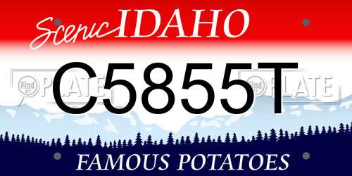 C5855T Idaho License Plate