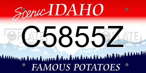 C5855Z Idaho License Plate