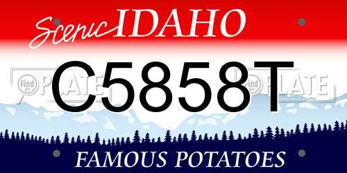 C5858T Idaho License Plate