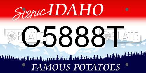 C5888T Idaho License Plate