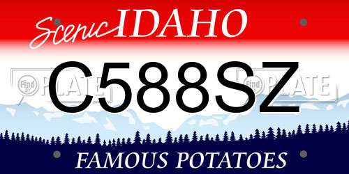 C588SZ Idaho License Plate