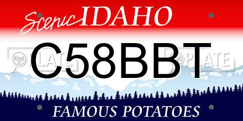 C58BBT Idaho License Plate
