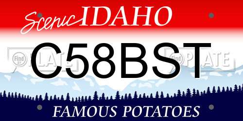 C58BST Idaho License Plate