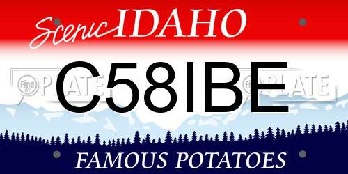 C58IBE Idaho License Plate