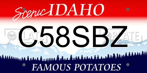 C58SBZ Idaho License Plate