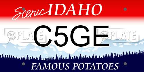 C5GE Idaho License Plate