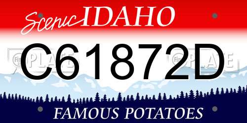 C61872D Idaho License Plate