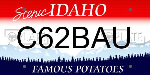C62BAU Idaho License Plate