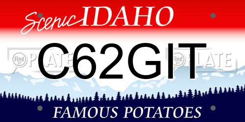 C62GIT Idaho License Plate