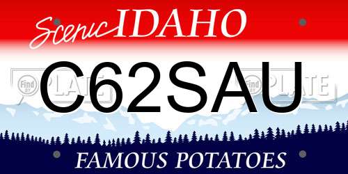 C62SAU Idaho License Plate