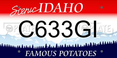 C633GI Idaho License Plate
