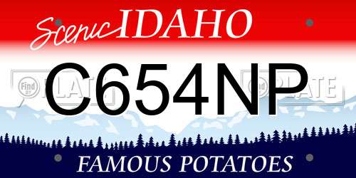 C654NP Idaho License Plate