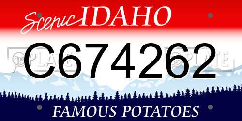 C674262 Idaho License Plate