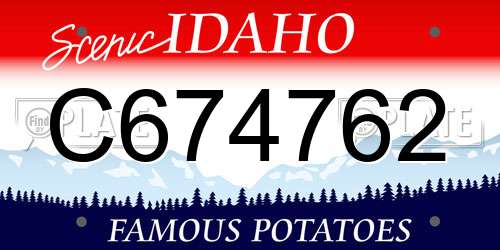 C674762 Idaho License Plate
