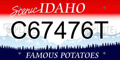 C67476T Idaho License Plate