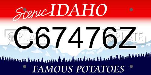 C67476Z Idaho License Plate