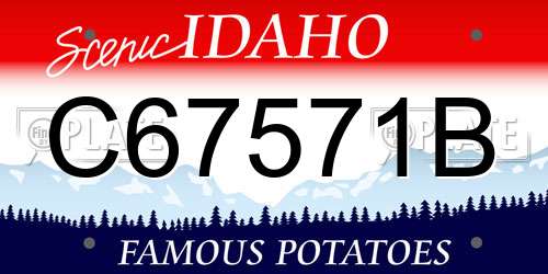 C67571B Idaho License Plate