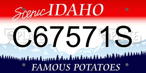 C67571S Idaho License Plate