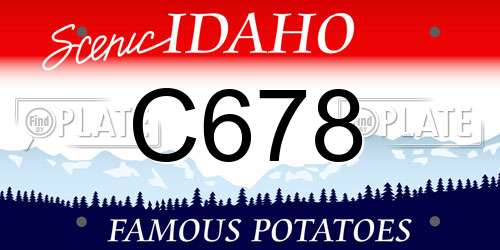C678 Idaho License Plate