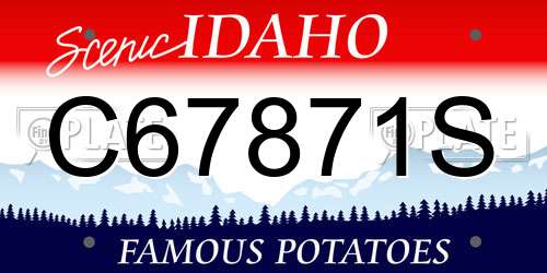 C67871S Idaho License Plate