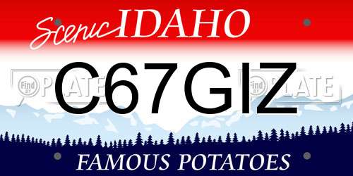 C67GIZ Idaho License Plate