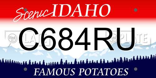 C684RU Idaho License Plate