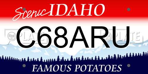 C68ARU Idaho License Plate