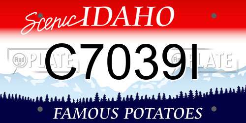C7039I Idaho License Plate