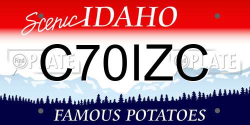 C70IZC Idaho License Plate