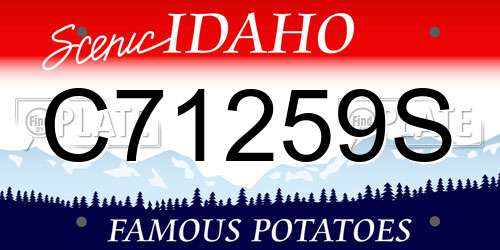 C71259S Idaho License Plate