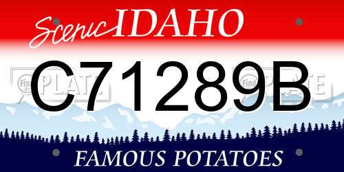 C71289B Idaho License Plate