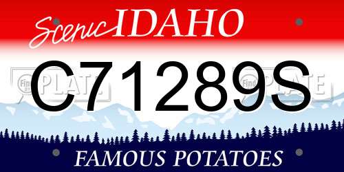 C71289S Idaho License Plate