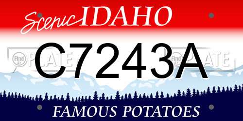 C7243A Idaho License Plate