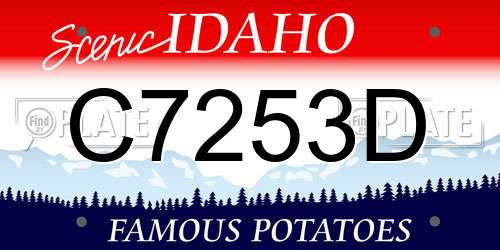C7253D Idaho License Plate