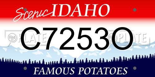 C7253O Idaho License Plate