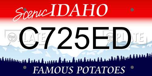 C725ED Idaho License Plate