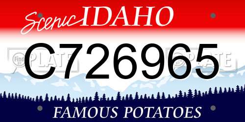 C726965 Idaho License Plate