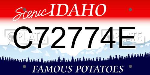 C72774E Idaho License Plate