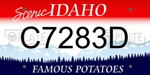 C7283D Idaho License Plate