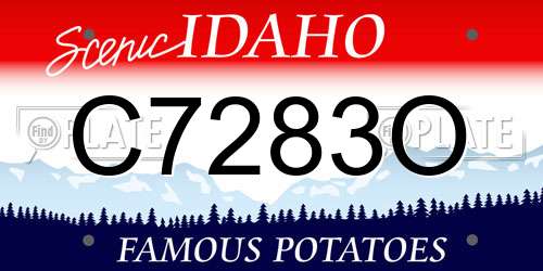 C7283O Idaho License Plate