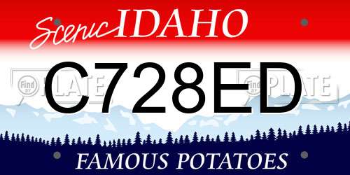 C728ED Idaho License Plate