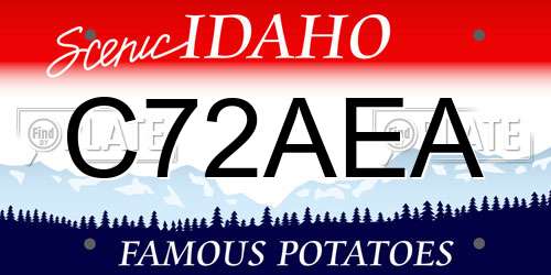 C72AEA Idaho License Plate