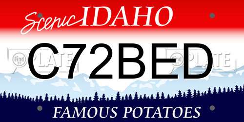 C72BED Idaho License Plate