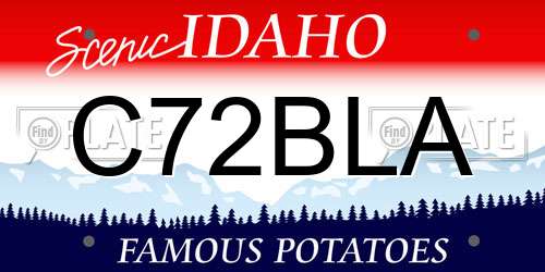 C72BLA Idaho License Plate