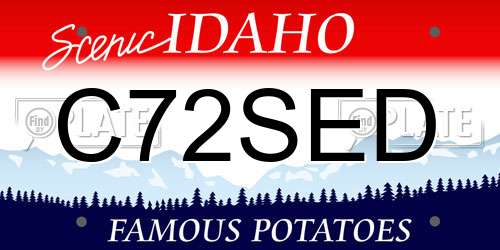 C72SED Idaho License Plate