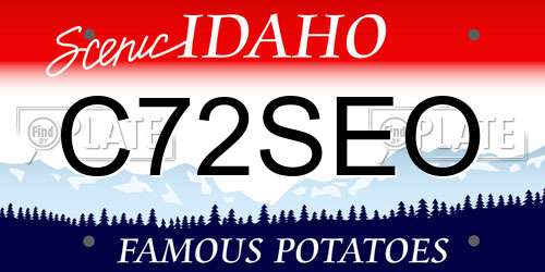C72SEO Idaho License Plate